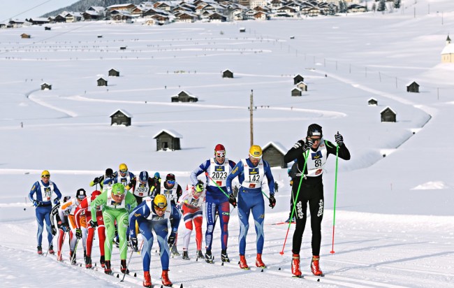 Langläufer am Dolomitenlauf in Lienz